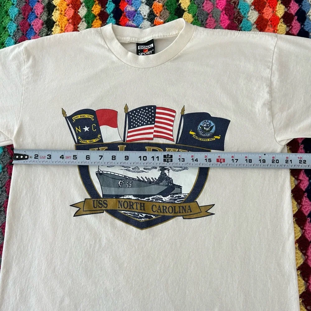 90s Single Stitch Military USS North Carolina V J Day Veteran Japan Navy…
